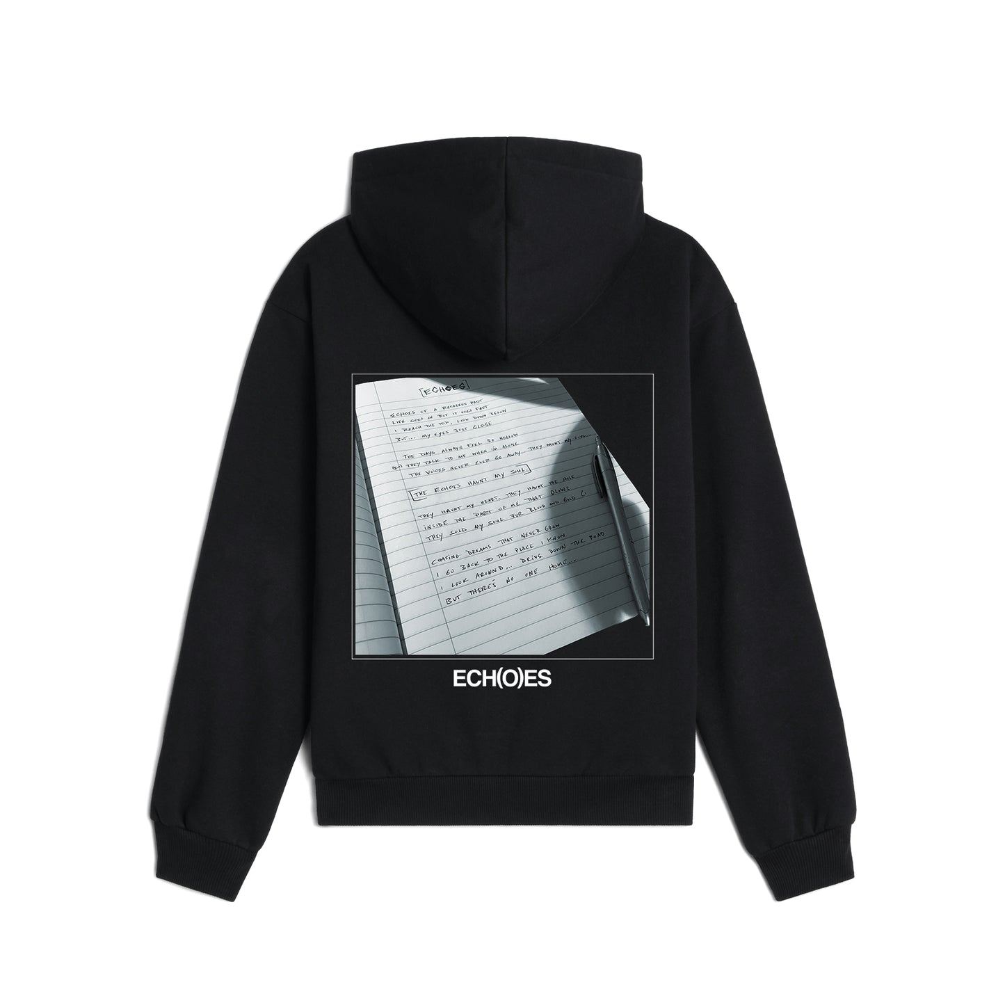 ECHOES 'THE NOTEBOOK' ZIP HOODIE - BLACK